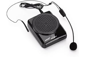 Aker MR1505 12 Watt Amplificateur portable de la voix pour professeurs et entraîneurs, noir