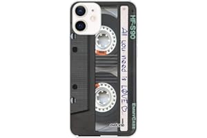 EVETANE Carcasa para iPhone 12 Mini, diseño de Casete