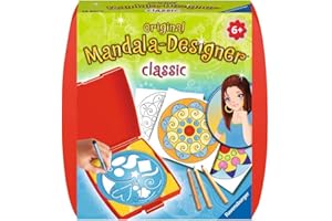 Ravensburger Mandala Designer Mini Classic 29857, Zeichnen Lernen für Kinder ab 6 Jahren, Kreatives Zeichen-Set mit Mandala-Schablone für farbenfrohe Mandalas
