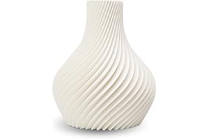 ‎NATUMO NATUMO Design 3D Vase Kunststoff „Bulba“– bruchsichere Blumenvase modern, Deko Vase mit skulpturaler Form (Weiß, 18cm)
