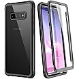 WE LOVE CASE Samsung Galaxy S10 Case, 360 Degree Shockproof Protective Case Cover with Built-in Screen Protector and Transparent Back for Samsung Galaxy S10 - Black
