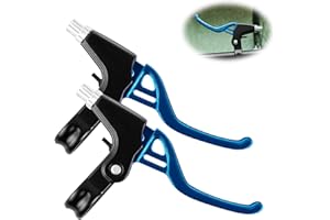 QKTYB 1 Pair Bicycle Brake Levers Universal Full Aluminium Alloy BMX Brake Levers Hand Brakes for MTB/BMX Mountain Road Bike Bicycles Brake Handle 2.2cm Diameter (Blue)