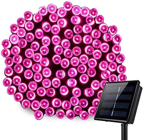 Outdoor Solar String Lights,SUAVER 8 Modes 72ft 200LED Decorative Fairy Lights Waterproof(IP65) Christmas Lights for Outdoor,Indoor,Garden, Home, Christmas Party, Wedding, Dancing, Holiday, Xmas Tree (Pink)