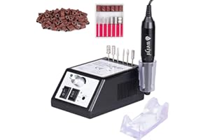 ‎WEIYI WEIYI Nagelfräser,Elektrische Nagelfräser Set, Maniküre Elektrische Nagelfeile Pediküre Nagelschleifer Feile Profi Nageldesign Nagelpflege Gerät geringem Vibration mit 6 Bohre 106 Schleifhülsen