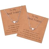 CheersLife 2/3/4/5/6 Friendship Necklaces Sisters Necklaces Best Friend BFF Heart Necklace Long Distance Triangle Tribe Neckl