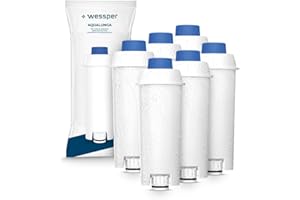 WESSPER Addolcitore per DLSC002, Filtro Acqua Cartucce a Carbone Attivo Addolcitore Adatto per ECAM, ESAM, ETAM, BCO (Set da 6)