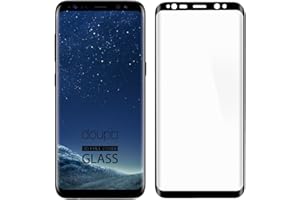 ‎DOUPI doupi FullCover Panzerfolie für Samsung Galaxy S8, Preimium 9H Hartglas HD Displayschutz Anti Kratzer Glas Schutzfolie, schwarz