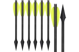 WANVZMR 6.3" Pistol Crossbow Bolts,Mini Carbon Bolts Crossbow Arrows with Broadhead Tips Hunting Arrows for 50-80lbs Crossbow Archery Pistol Hunting Shooting Target Practice