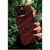 Lavderuar iPhone 14 Pro Max İle Uyumlu 3D Dalga Efektli Glossy Finish Premium Koruma Kılıfı - Deep Plum