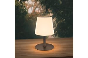 ‎UUFFOO Outdoor Solar Tischlampe,2in1 Solarladung&USB Aufladung Solar Tischleuchte,Dimmbaren Kaltweiß und Warmweiß Kabellos Tischlampe für Garten, Balkon,Camping Schlafzimmer(Schwarz)