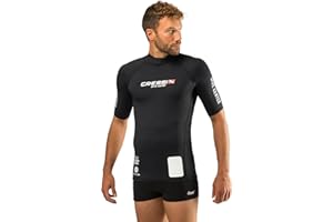 Cressi Men's Rash Guard Man Black Dive Center Men's Rash Guard UV Sun Protection (UPF) 50+ Short Sleeve