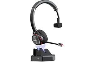 MAIRDI Cuffie Bluetooth con microfono Noise Canceling, cuffie wireless con dongle Bluetooth integrato per PC, computer, cuffie wireless per cellulare CallCenter Ufficio Zoom Microsoft Teams Skype Chat