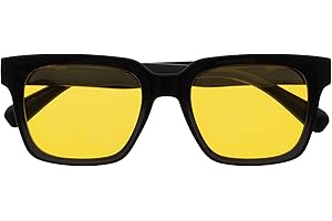 OPULIZE ERA Anti-reflection Blue Light Glasses - Yellow Polarised Lens - Anti-Glare Night Vision - UV400 Protection - Oversized Frame - Outdoor & Driving Glasses - Men & Women