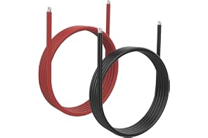 XMSJSIY 10-linje silikonkabel 10 AWG linje 2 kärnor batterikabel röd och svart syrefri förtennad koppar batterikabel (1 M/3,2