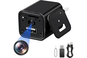 Yadayuki Cámara Espía Mini Cargador USB Inalámbrico 1080P Cámara Oculta de Alta Definición de Movimiento y Grabación Circular Cámara de Vigilancia de Seguridad Doméstica