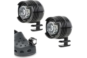 RRICHH 2 PCS Headlights for Crocs Charms Funny Shoe Pins Lights for Adults Kids with 3 Modes Unique Beach Bags Decoration for Jibbitz Accessories Glow in the Dark Birthday Christmas Party Favor Gift