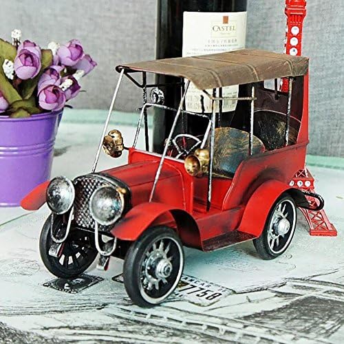 Retro Vintage Handmade Antique Tin Metal Car Model , red