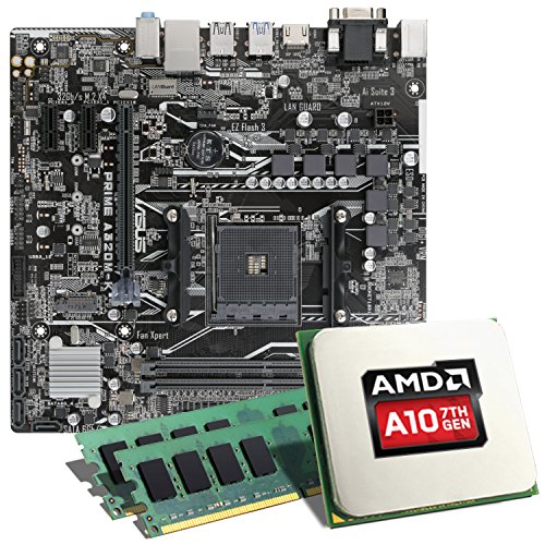 AMD A10-9700 / MSI A320M Pro-VD / 16GB Mainboard Bundle | CSL PC Aufrüstkit | AMD A10-9700 APU 4x 3500 MHz, 16GB RAM, Radeon R7, GigLAN, 7.1 Sound | Aufrüstset | PC Tuning Kit