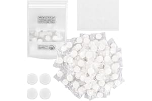 FODLON 100 szt. skompresowanych ręczniczków, 20 cm, jednorazowe, do twarzy, o wielkości monety, bawełniany magiczny ręcznik, rozszerzalny, do podróży, higieny, salonu, sportu na świeżym powietrzu (biały)