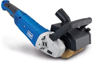 Scheppach Satiniermaschine MRS1300 Schleifmaschine Bürstenschleifer mit Messingdrahtbürste | Softstart | 1300W | 100mm Bürstenbreite mit Ø120mm | variable Drehzahl | Anschluss für Absauganlage