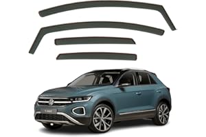 AIRFLUX Lot de 4 déflecteurs d'air compatibles avec Volkswagen T-ROC 5 portes SUV 2018, 2019, 2020, 2021, 2022, 2023, 2024.