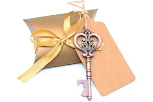 BITEYI Clave Abrebotellas,Vintage Skeleton Claves con Caja de Dulces y Tarjeta,Recuerdos de Bodas y Fiestas30 Piezas (Bronce 1)