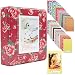 Produktbild Ablus Store 64 Taschen Mini-Fotoalbum für Fujifilm Instax Mini 7s 8 8+ 9 25 26 50s 70 90 Sofortbildkamera & Visitenkarte (64 Taschen, rote Blume)