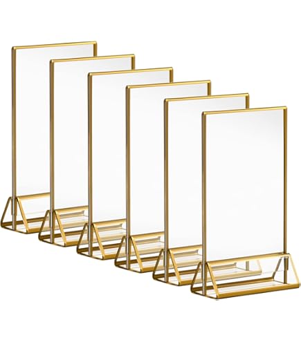 Porta Menù García De Pou Con Supporto Integrato - 27.5x115 Cm, Oro, Metallico Per Ristoranti E Bar - Foto 6