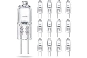 VIIVUU Ampoule 12v 10w Lampe Halogène,2700k Blanc Chaud Hotte Aspirante Ampoules Halogènes,Lampe Halogene G4，Dimmable Pour Remplacer Les Lustres En Cristal (12pack)