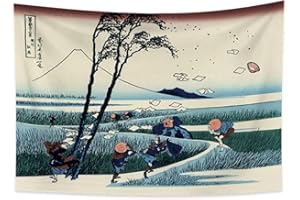 YONGFOTO 150x100cm Ukiyo-e Tapestry Mount Fuji 36 Views Room Wall Hanging Ejiri in The Suruga Province Landscape Wall Art Japanese Traditional Painting Toyo Style Tapestries
