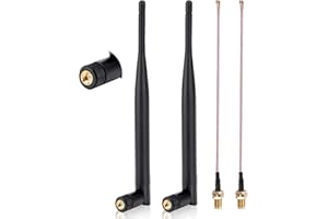 Nelawya 868MHz LoRa Antenna Omni-Directional 3dbi Gain SMA Male LoraWan Antenna for Meshtastic LoRA ESP32 LoRa OLED Board + 15cm IPEX Extension Cable 2 Pcs