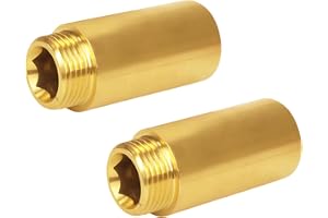 2 stycken mässing kranförlängning 1/2 tum 50 mm mässing förlängning montering vattenanslutning förlängning förlängning förlängning montering gängmontering för uppvärmning dricksvatten installation