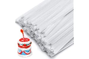 Tiehuoxia 200 PCS Pipe Cleaners, White Pipe Cleaners for Crafts, Arts and Crafts Supplies for DIY, Decorations