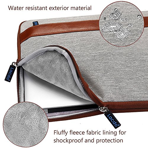 Lacdo 15.6 Zoll Wasserdichte Laptop Sleeve H¨¹llen Notebook Tasche f¨¹r Acer Aspire,Asus F555LA-AB31,Protective 15.6″ Ultrabook Toshiba Satellite, Dell Inspiron, Acer Aspire, HP Pavilion, Chromebook,Braun - 3