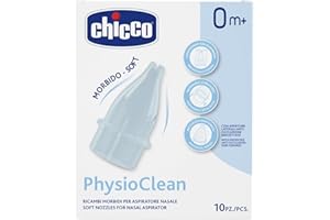 Chicco Ricambi Morbidi per Aspiratore Nasale Physioclean, 0m+, Bianco, 10 pz
