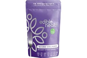 Edible Health Collagène Bovin Hydrolysé 400g – Types 1 & 3 Peptides, 18 Acides Aminés pour Peau Cheveux Ongles Articulations, Paleo Keto Casher Halal