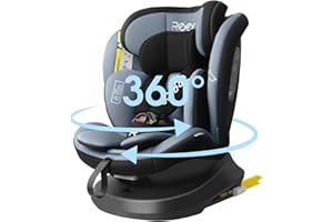 Reecle I-Size 360 Girevole Seggiolino Auto con ISOFIX, 40-150cm(Gruppo 0 + 1/2/3, 0-36 kg), ca. 0-12 anni (Nero)