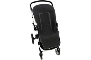 Funda de Verano para Silla Paseo Universal Rosy Fuentes- Colchoneta para Carrito Bebé- Transpirable-Compatible con Bugaboo, jané, Concord, Baby Jogger, Bebecar…-Gris oscuro