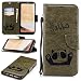 Produktbild S8 Plus PU Leder Hülle Case Schutzhüllen Flip Wallet Tasche Lederhülle Handy mit [Ständer Funktion] Card Holder Kunstleder Cover für Samsung Galaxy S8 Plus Armee-Grün Hello Panda Design Bookstyle Cover für Samsung Galaxy S8 Plus
