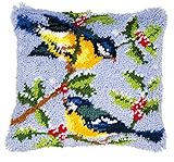Incluye tela: tela impresa Vervaco - Cojín de esmirna (40 x 40 cm), diseño de pájaro