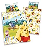 WINNIE THE POOH BABY FLANELL BETTWÄSCHE 40x60 100x135cm, 100% Baumwolle, neu von Herding