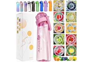 Putextile Air Borraccia Starter Set con 10 cialde aromatiche, Air Borracce 650ML Bottiglia Bere Frutta Fragranza Acqua Dolce E%0 Tazza Acqua per e All'aperto Palestra (Pink+10Pods)