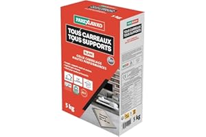 Parexlanko - Colle carrelage - Tous Carreaux Tous Supports - Blanc - Neuf et rénovation - Spécial grès cérame - Adhérence haute performance - 5kg