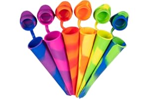 iNeibo Moule Glace Silicone pour Glace à l'eau Moule à Glace Coloré Popsicle Mold Set de 6 Moule a Glace Bebe et Enfant