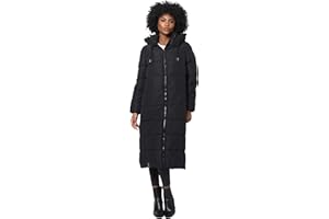 MARIKOO Damen Winterjacke Steppmantel lang gesteppter Mantel Winter Parka Jacke warm B985