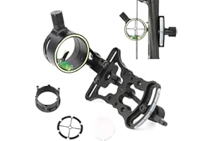 SHARROW Tiro al Arco Visor de Arco Compuesto 1 Pin Bow Sight Miras para Arcos Compound Aluminio Ajustable 0.019 Fibra óptica