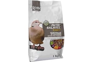 AIMÉ AIME Nourriture pour Tourterelles et Colombes, Nutri'Balance Expert, Menu expert pour Tourterelles, Sac de 1 Kg
