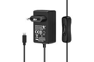 [Norme Officielle 5,1 V 4A 20,4 W] Alimentation Raspberry Pi 4, iUniker Alimentation Pi 4 USB C avec Interrupteur Marche/arrêt Prise EU pour Raspberry Pi 4 Modèle B 8 GB/4 GB/2 GB/1 GB