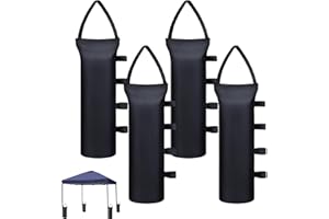 BAIEYE Pesos para Carpas Juego de 4,Sacos de Arena Portátiles para Pabellón,9-11KG Pesas de Pabellón,para Carpa Plegable,Carpas para Exteriores(800D Tejido Oxford Negro Espesado)