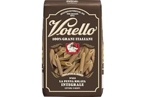Voiello Pasta Penne Rigate Integrale n.155, Pasta Integrale 500g, Grani 100% Italiani, Trafilatura Al Bronzo